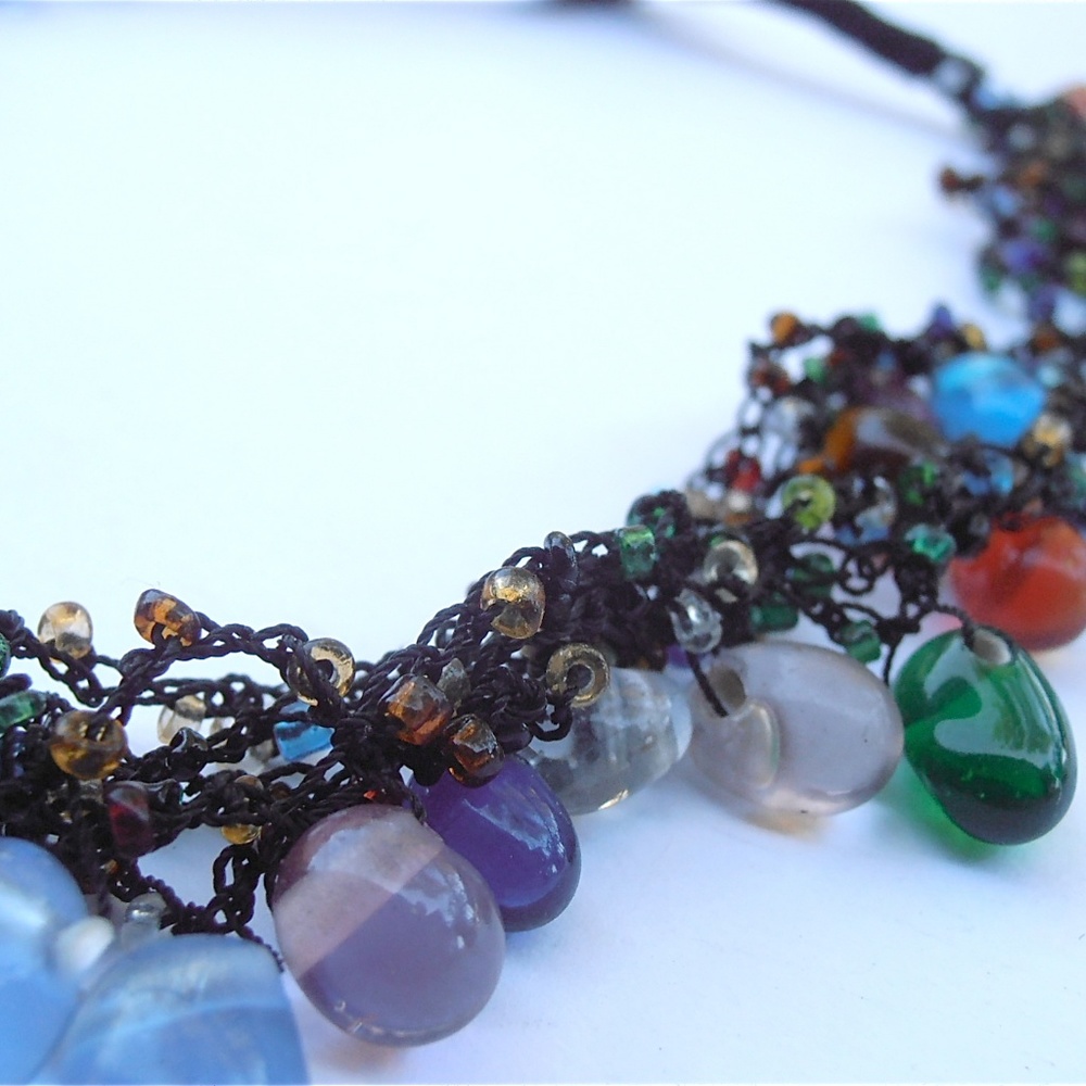 Multi Colored Multi Strand 19” Beaded Necklace - image 7